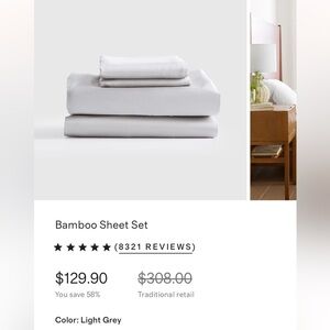 Quince Bamboo Sheet Set - Light Gray